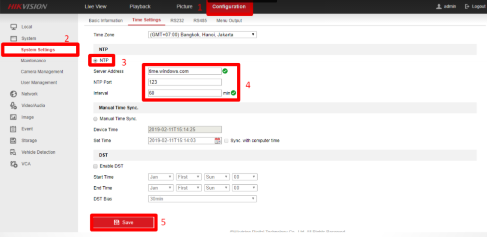 cai dat thoi gian dvr internet