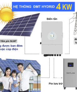 Gói Hệ Thống Điện Mặt Trời 4 KWP (Trữ 5KWH) – Giảm 800-1,2TR (Dùng Ban Đêm hoặc Cúp Điện)