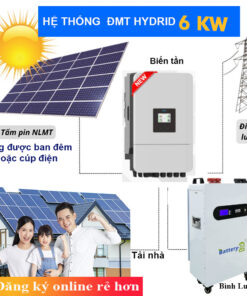 Gói Hệ Thống Điện Mặt Trời 6,3 KWP (Trữ 14.3KWH) – Giảm 1,5-2TR (Dùng Ban Đêm hoặc Cúp Điện)