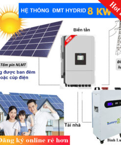 Gói Hệ Thống Điện Mặt Trời 8,47 KWP (Trữ 14.3KWH) – Giảm 2,5-3,2TR (Dùng Ban Đêm hoặc Cúp Điện)