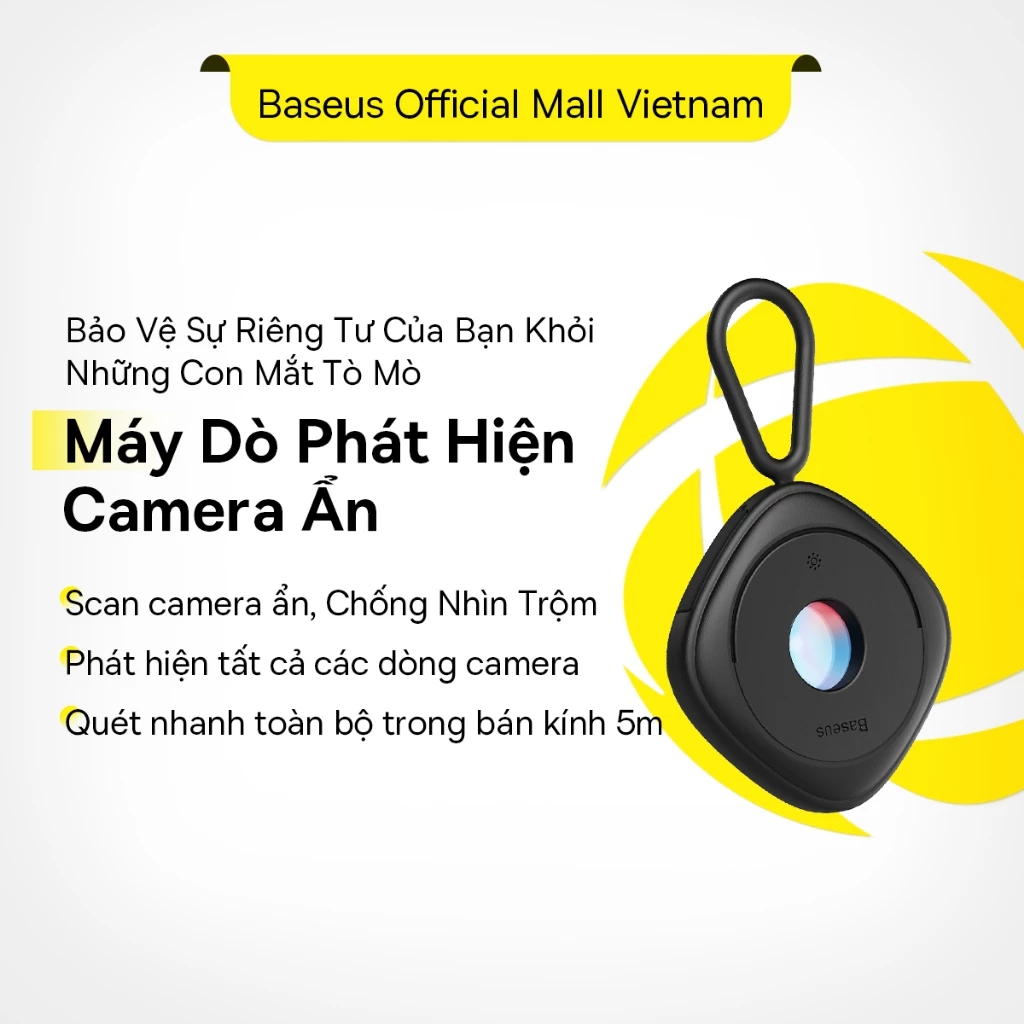 Baseus Máy Dò Ống Kính Ẩn Bảo Vệ An Ninh Chống Nhìn Trộm Phát hiện camera