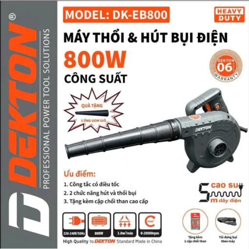 Máy thổi bụi và hút bụi Dekton DK-EB800 - Công suất 800W