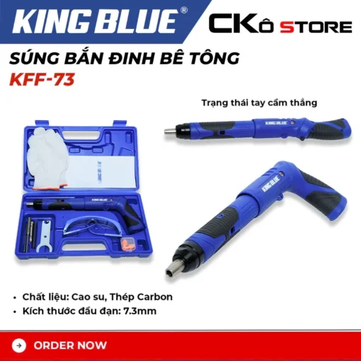Dụng cụ bắn đinh bê tông KFF-73 King Blue chuyên dụng cho bê tông, tường gạch, và thép