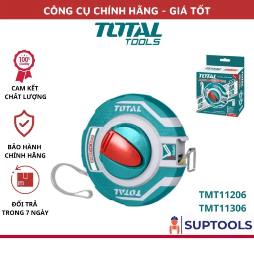 Thước cuốn thép nền vàng 20m 30m TOTAL TOTAL TMT11206 - TMT11306 Thước kéo (Đồ nghề Chính Hãng)