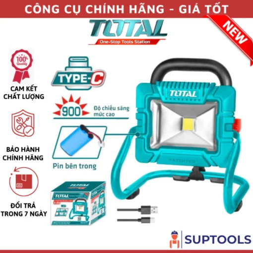 Đèn di động dùng pin 3.6V TOTAL TRLF4415 Kèm pin 5000mAh và dây sạc USB