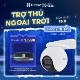 Camera WIFI EZVIZ H80X DUAL 4K Ống Kính kép, Phòng thủ chủ động với còi báo động & đèn chớp